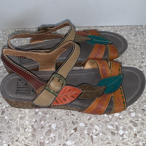 L’Artiste by Spring Step Leather Sandals Women’s Multicolor US 7.5 EU 38 - Picture 5 of 13